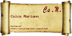 Csics Mariann névjegykártya