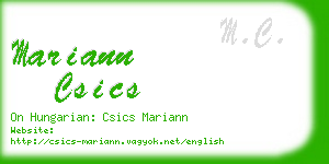 mariann csics business card